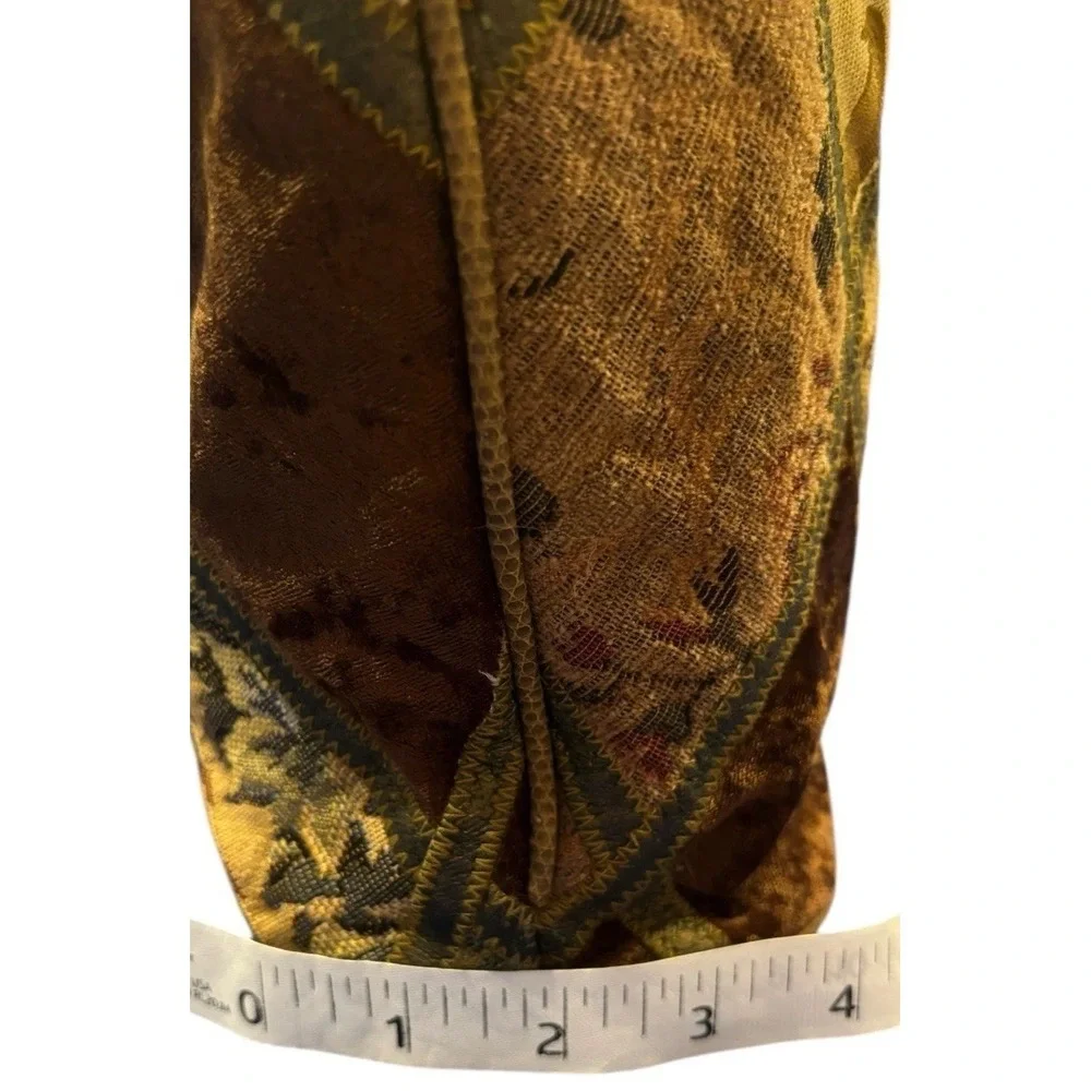 Vintage Boho Patchwork Tapestry Hobo Shoulder Bag Earth Tones Y2K Handmade Large